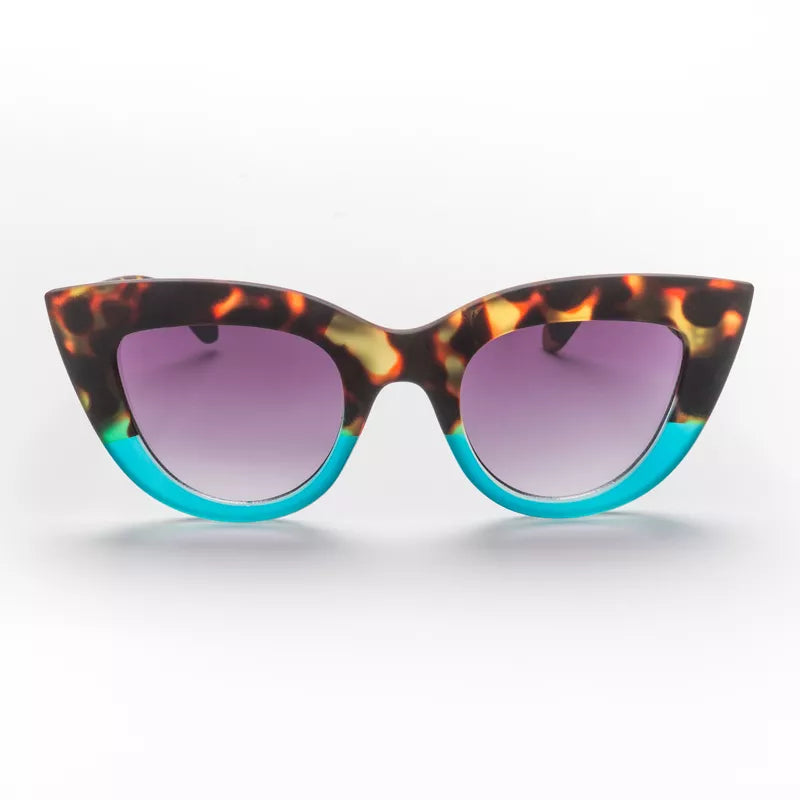 Okkia - CLAUDIA Sunglasses - Tortoise + Blue