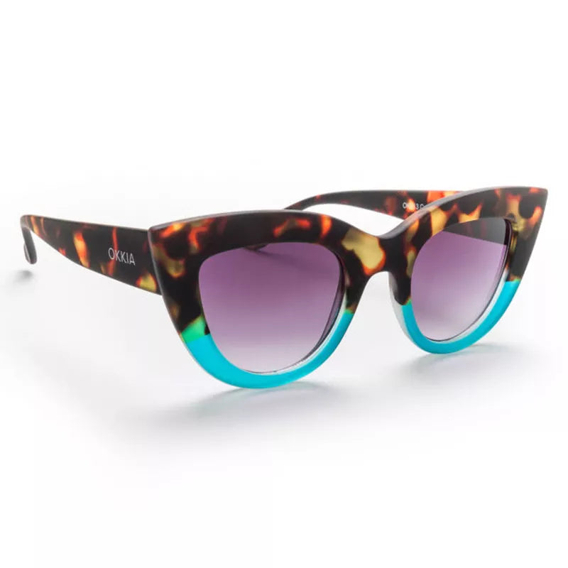 Okkia - CLAUDIA Sunglasses - Tortoise + Blue
