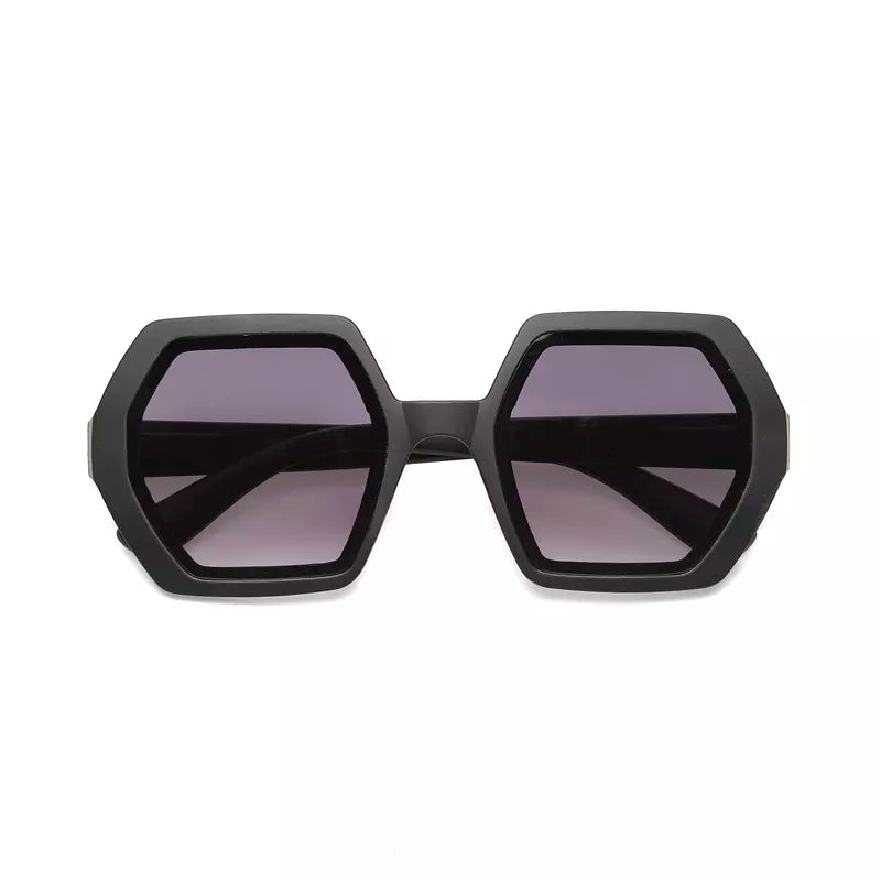 Okkia  - EMMA Hexagon Sunglasses - Black