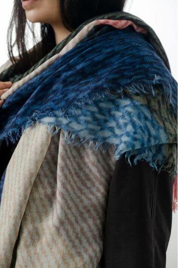 Yoko - Annica Blue Wool Scarf