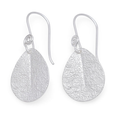 Gemma Earring - Textured Leaf - Silver Plated