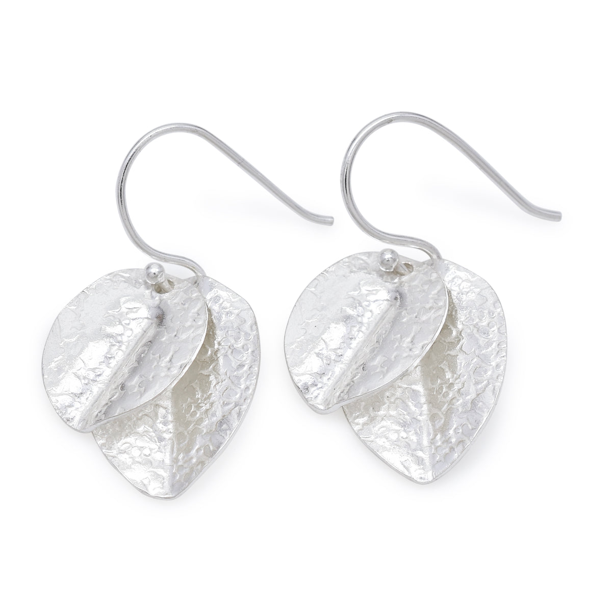 Gemma Earring - Double Leaf - Silver Plated