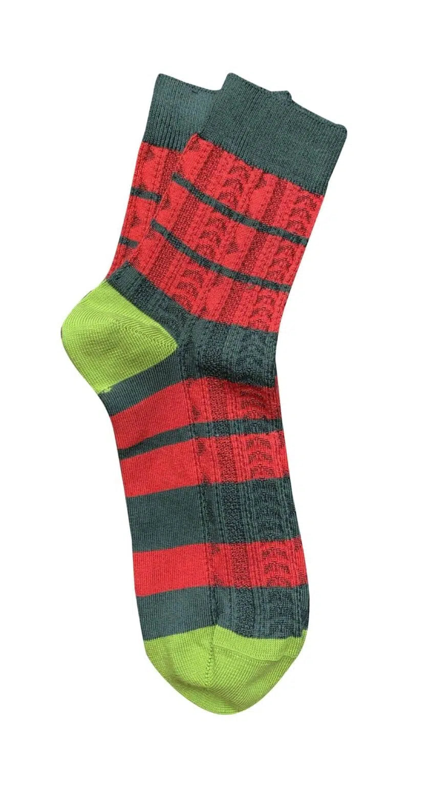 Tightology – Short Ensemble Red Stripe Socks