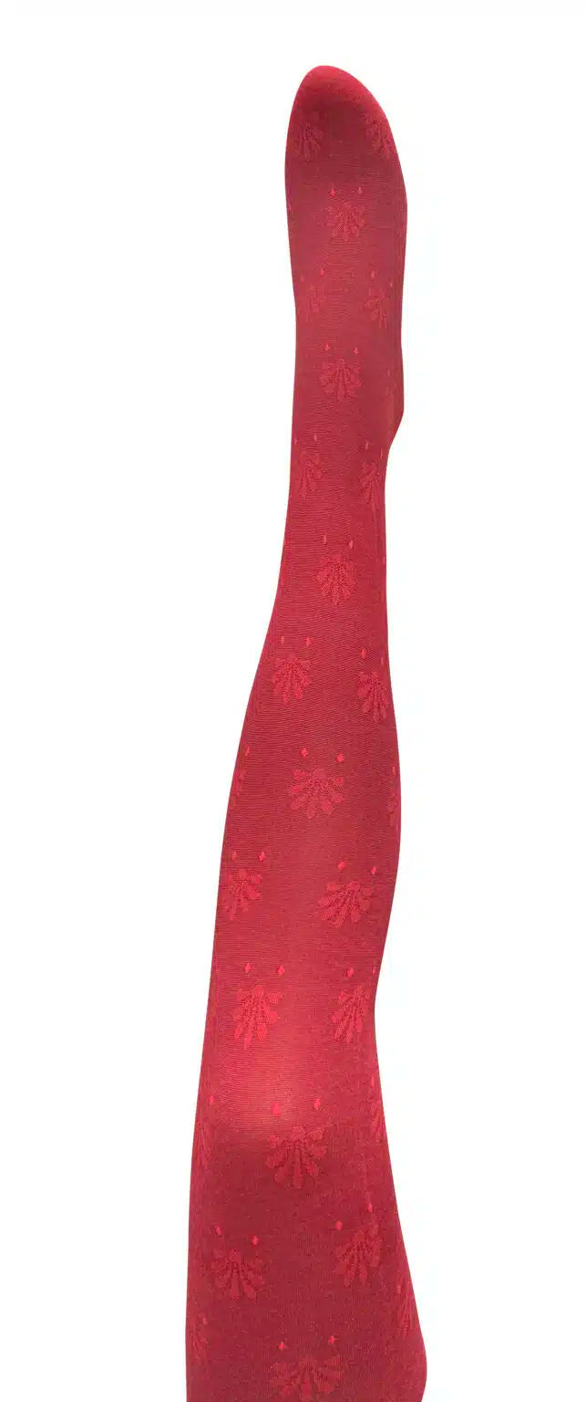 Tightology - Fleur Cotton Tights - Red