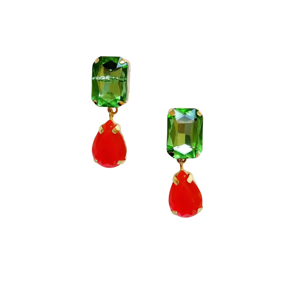 Zoda -  Tahlia Gem Earring - Red Green