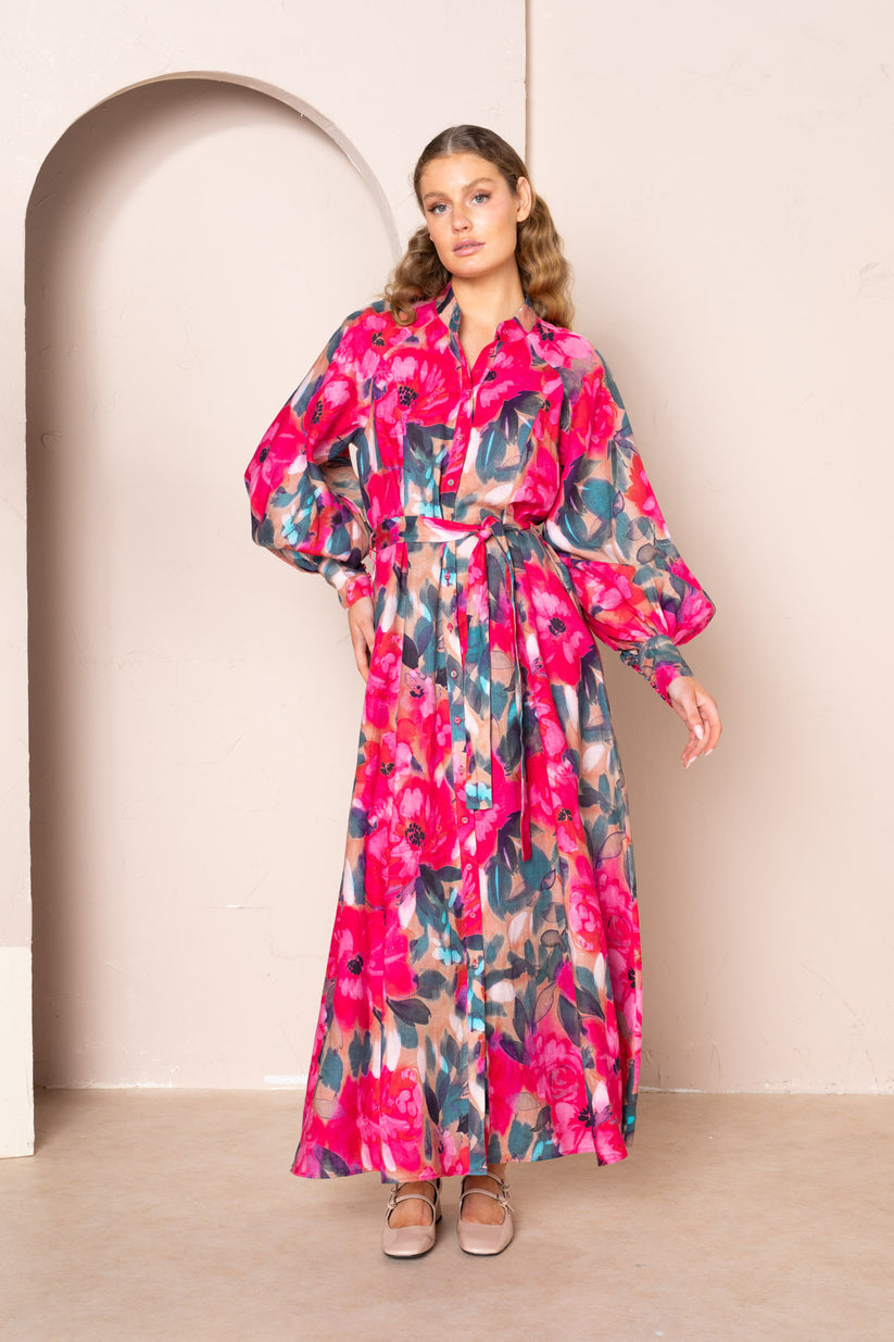 Kachel -  Wanda Raglan Maxi Dress - Primrose