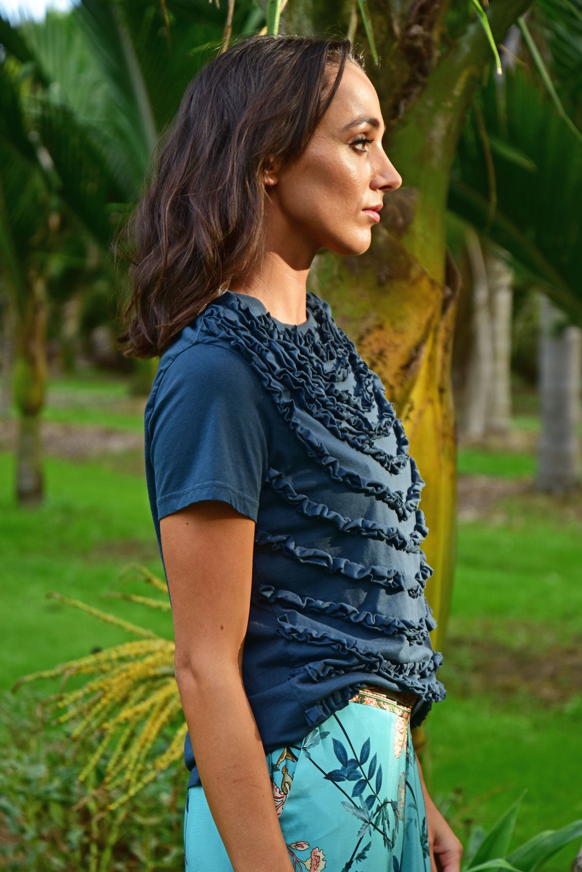 Curate - Ruffle it Up Top - Navy