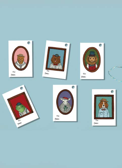 Nonsense Maker - Set of 6 Gift Tags - Animals