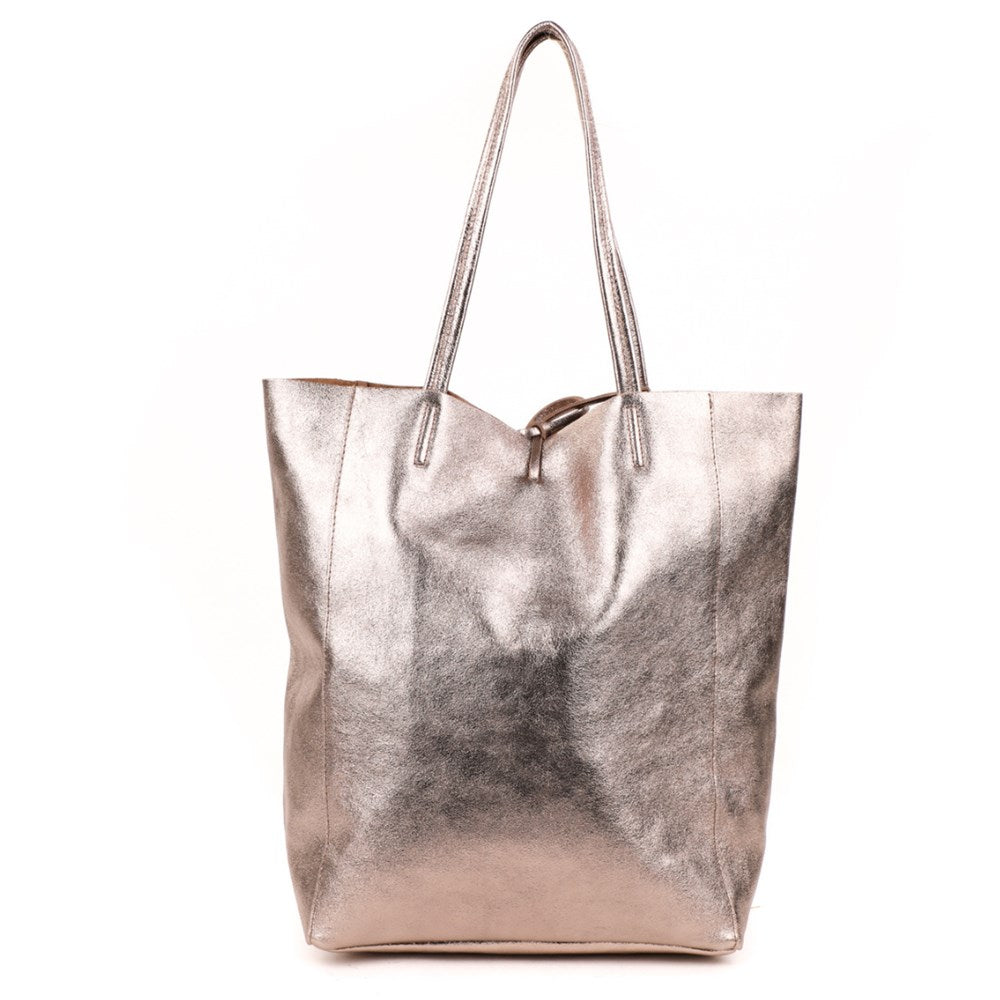 Maison Fanli - Leather Tote - Metallic Champagne