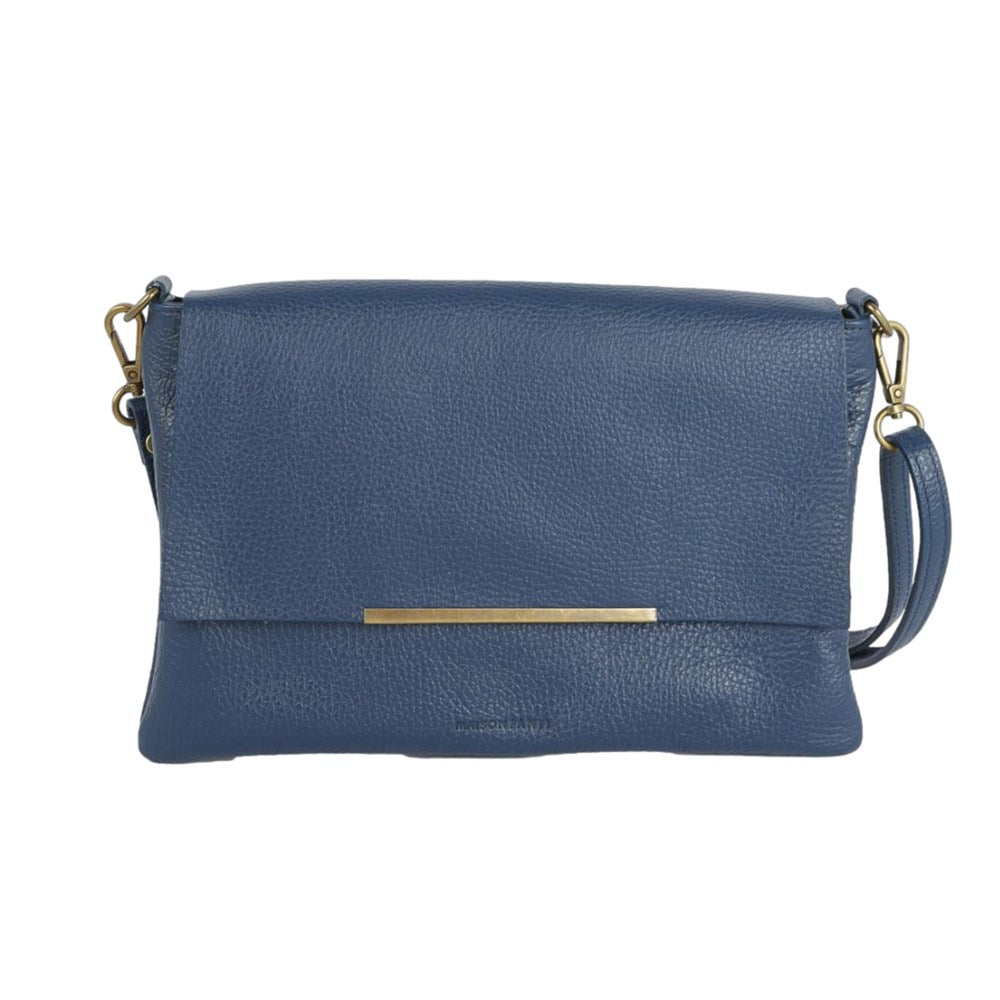 Maison Fanli -  Leather Cross Body Bag - Navy