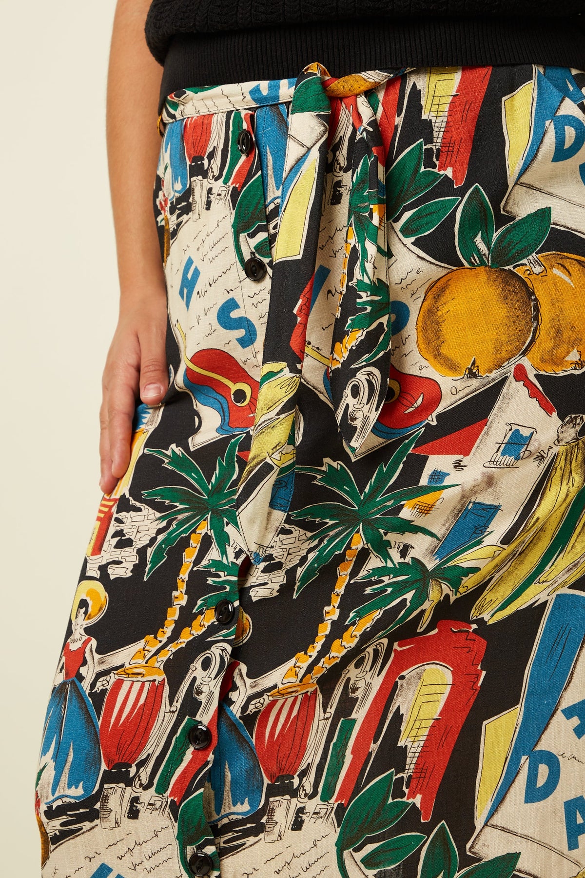 King Louie -  Lola Button Skirt - Tropez
