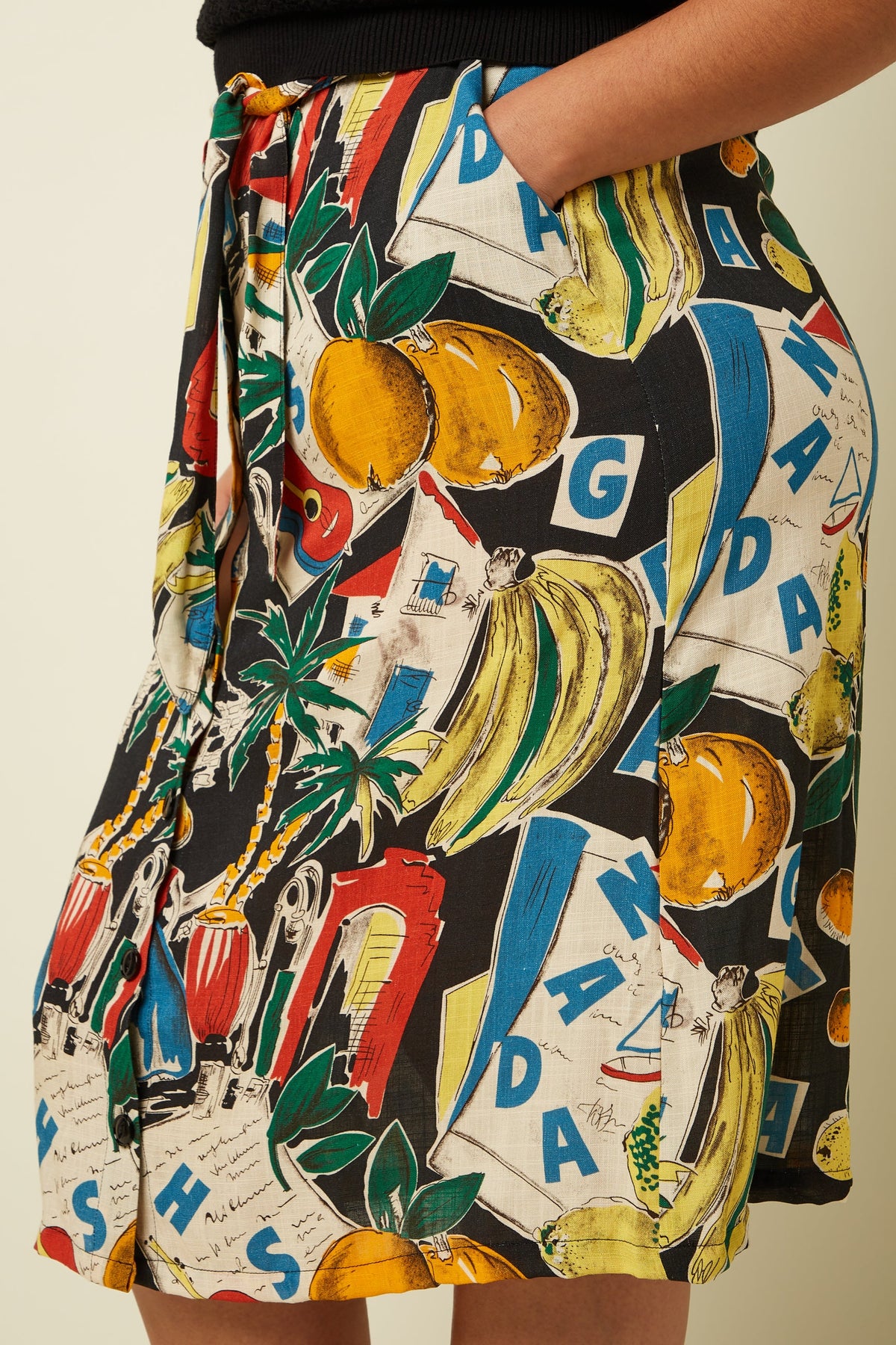 King Louie -  Lola Button Skirt - Tropez