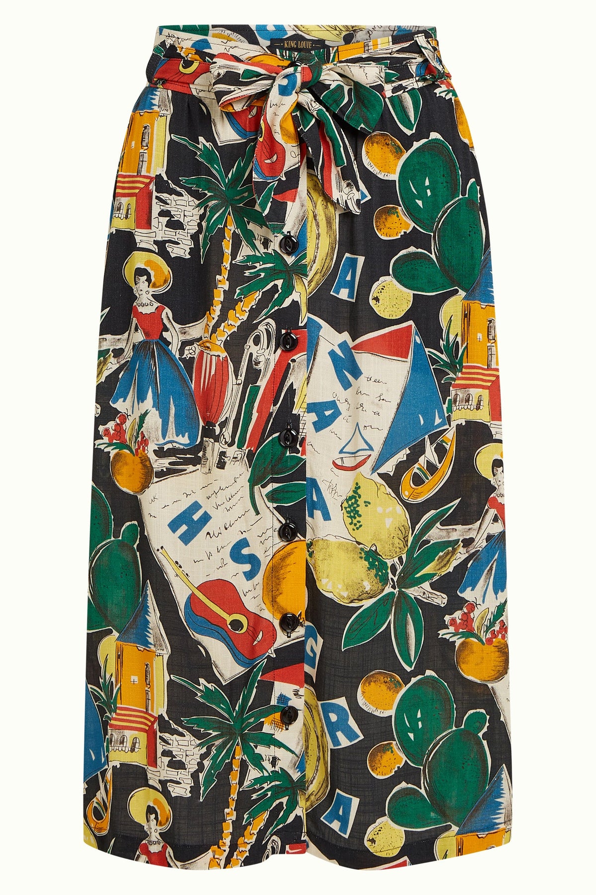 King Louie -  Lola Button Skirt - Tropez