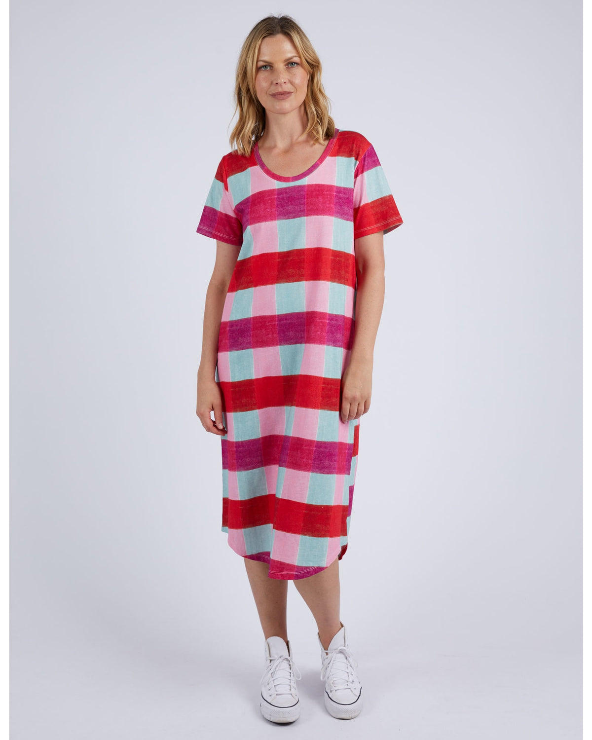 Elm - Monaco Tee Dress - Red Check