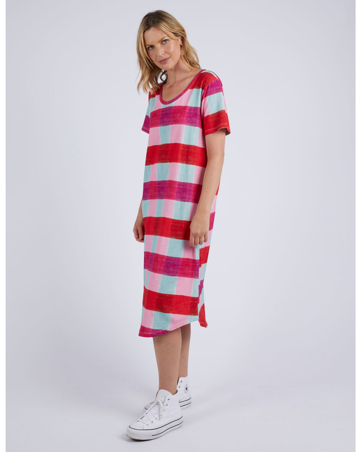 Elm - Monaco Tee Dress - Red Check