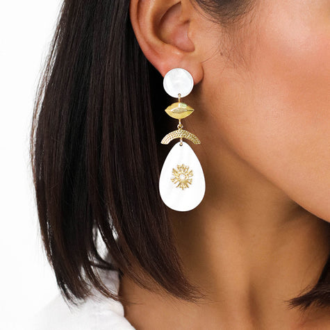 Franck Herval - ELLEN shell drop earrings