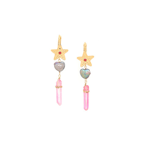 Franck Herval - ANGELICA - Star &amp; Heart French Hooks