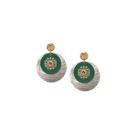 Franck Herval - GISELE round post disc post earrings