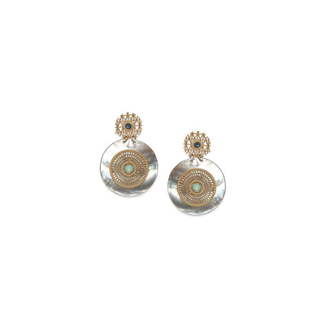 Franck Herval - GISELE open-work disc post earrings