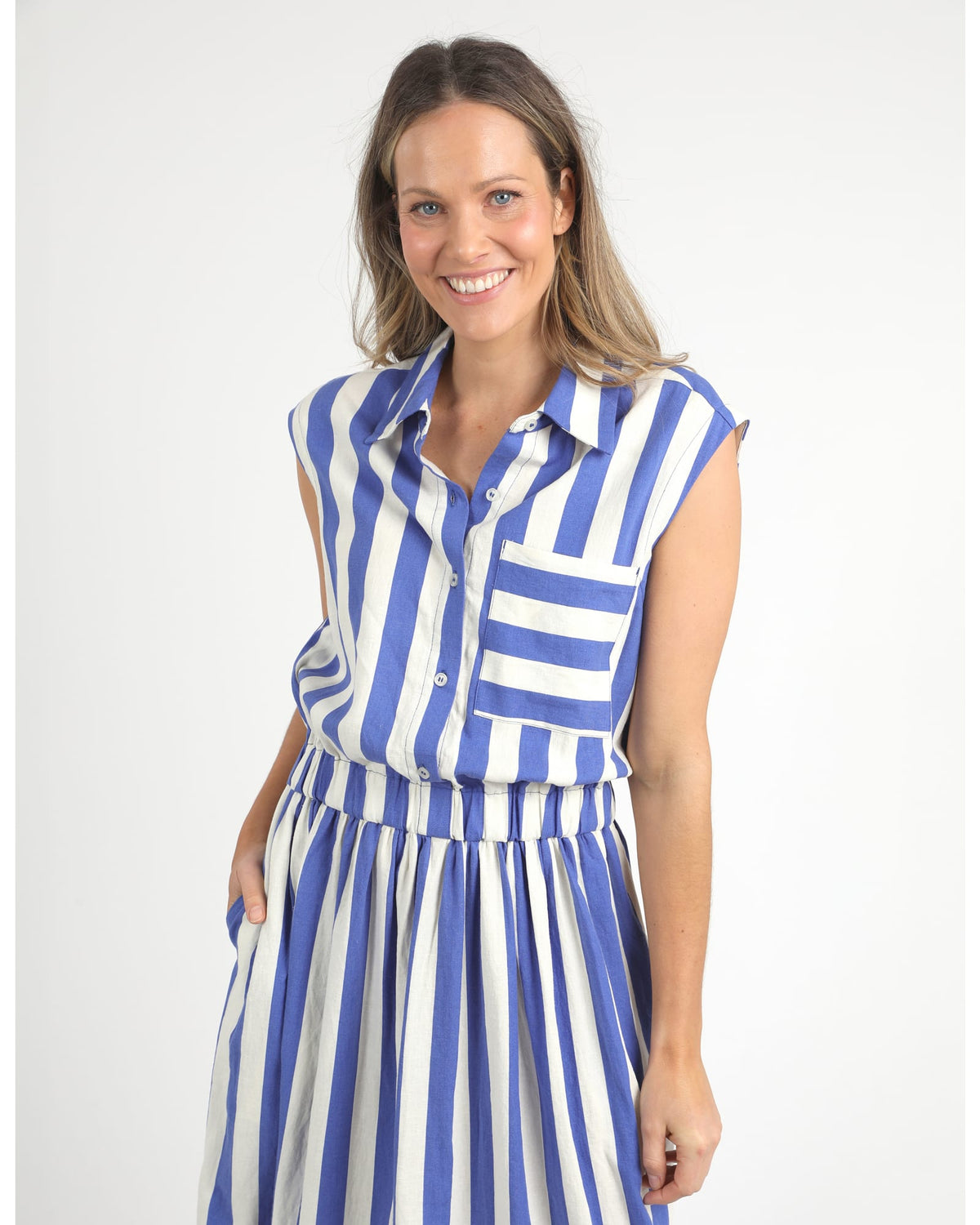 Elm - Palermo Stripe Dress - Royal