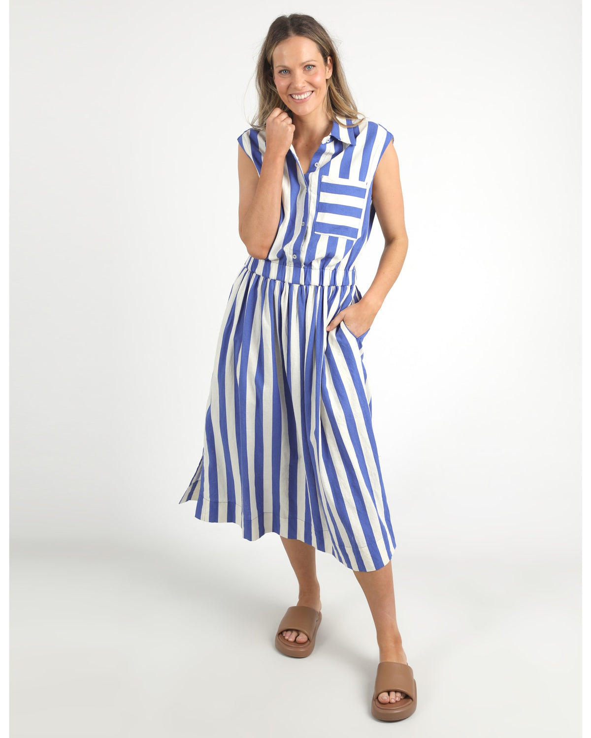 Elm - Palermo Stripe Dress - Royal