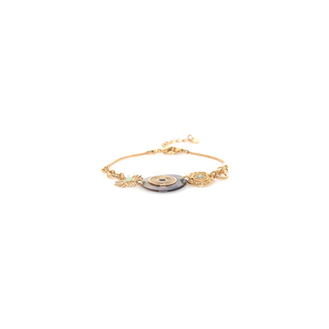 Franck Herval - GISELE blacklip disc adjustable bracelet