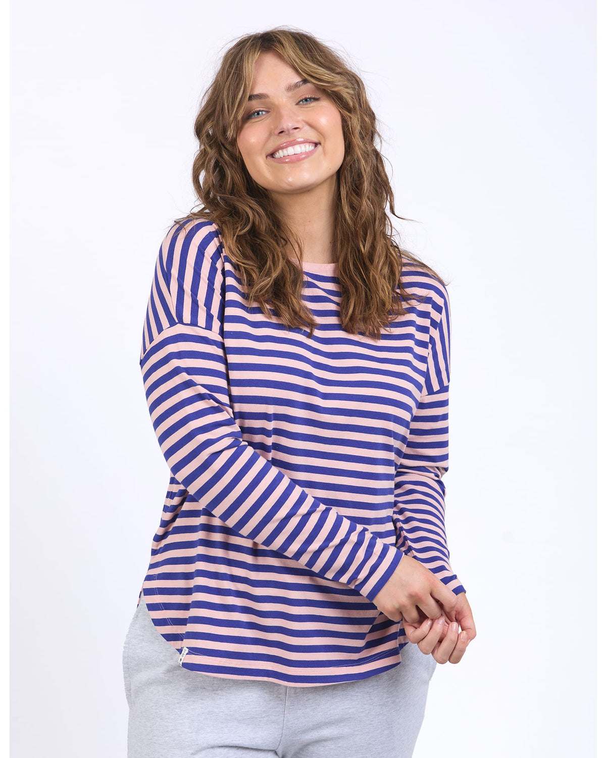 Elm - Lauren Long Sleeve Tee - Blue Blush