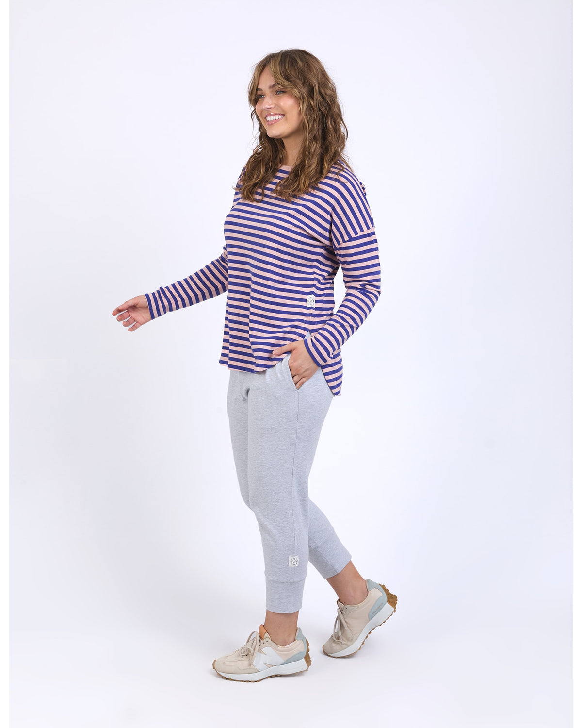 Elm - Lauren Long Sleeve Tee - Blue Blush