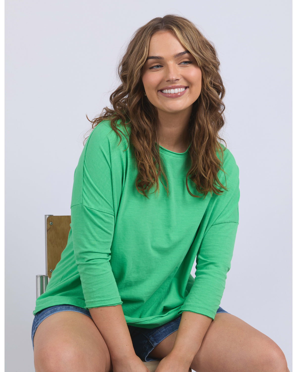 Elm - Anya Long Sleeve Tee - Spring Green
