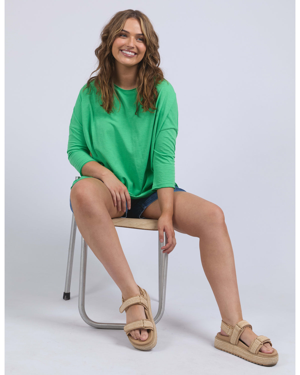 Elm - Anya Long Sleeve Tee - Spring Green