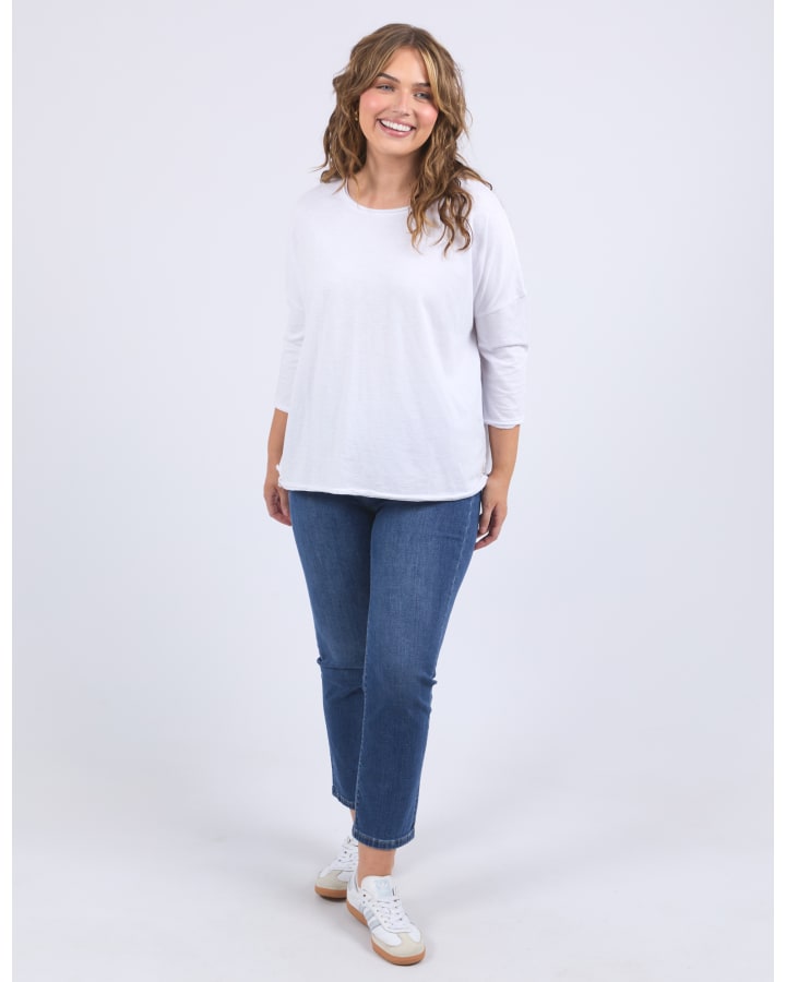 Elm - Anya Long Sleeve Tee -  White