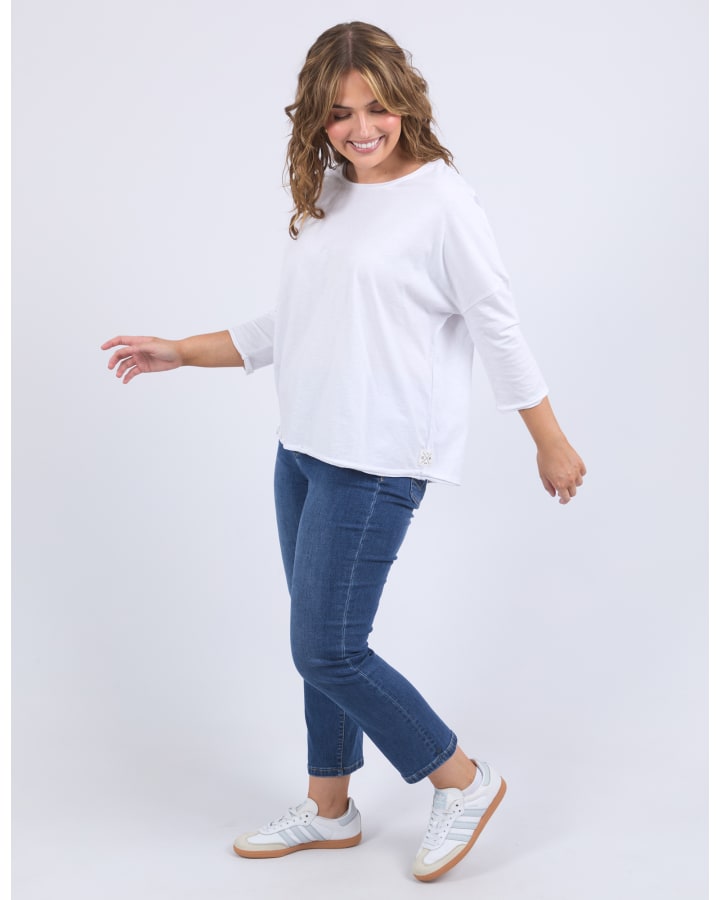 Elm - Anya Long Sleeve Tee -  White