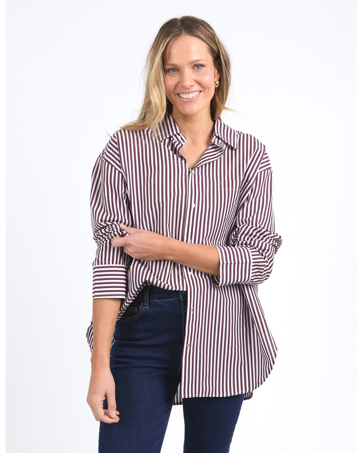 Elm - Lila Stripe Shirt - Merlot