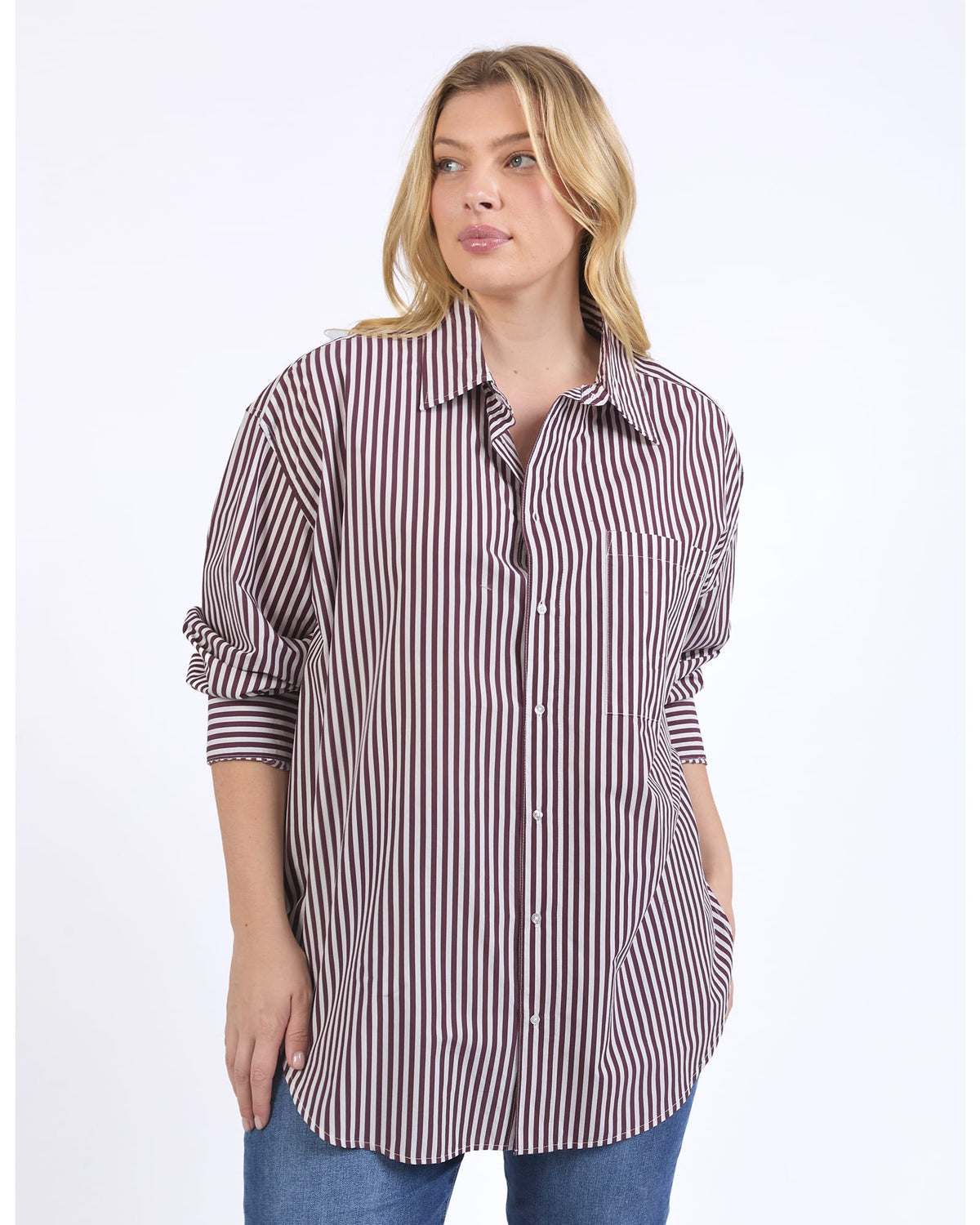 Elm - Lila Stripe Shirt - Merlot