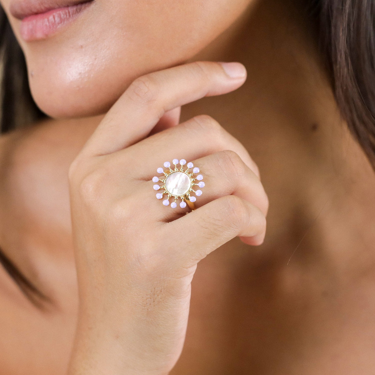 Franck Herval - LAURYNE round ring lilac