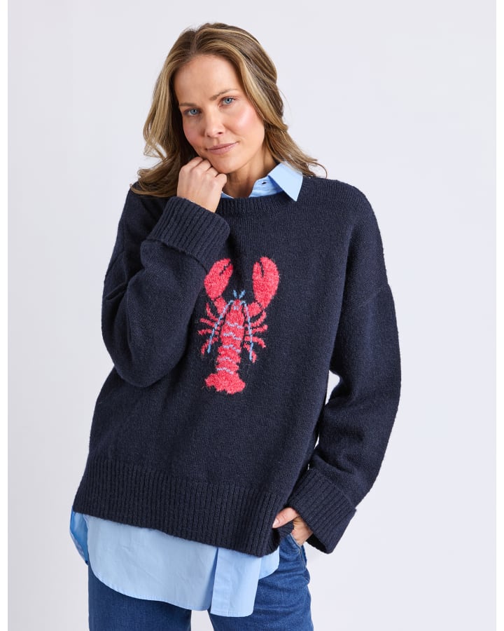 Elm - Lobster Intersaid Knit Top