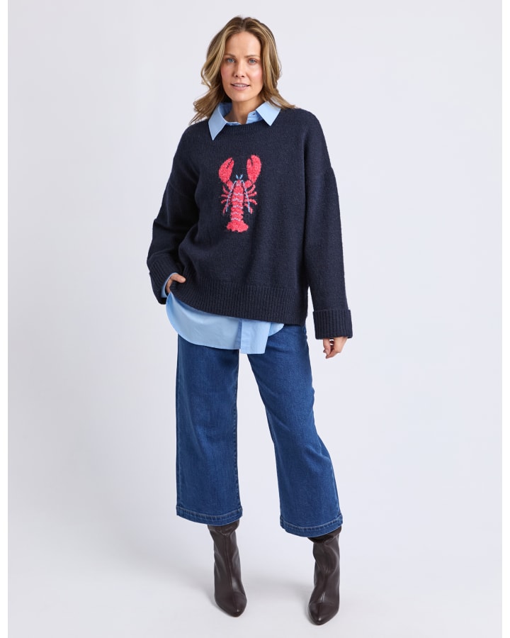 Elm - Lobster Intersaid Knit Top