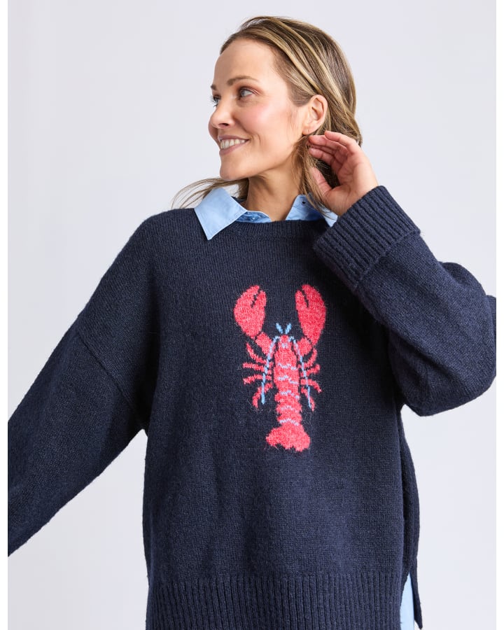 Elm - Lobster Intersaid Knit Top