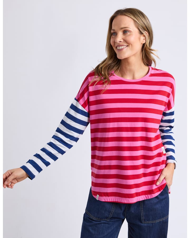 Elm - Rouge Stripe Long Sleeve Tee - Red