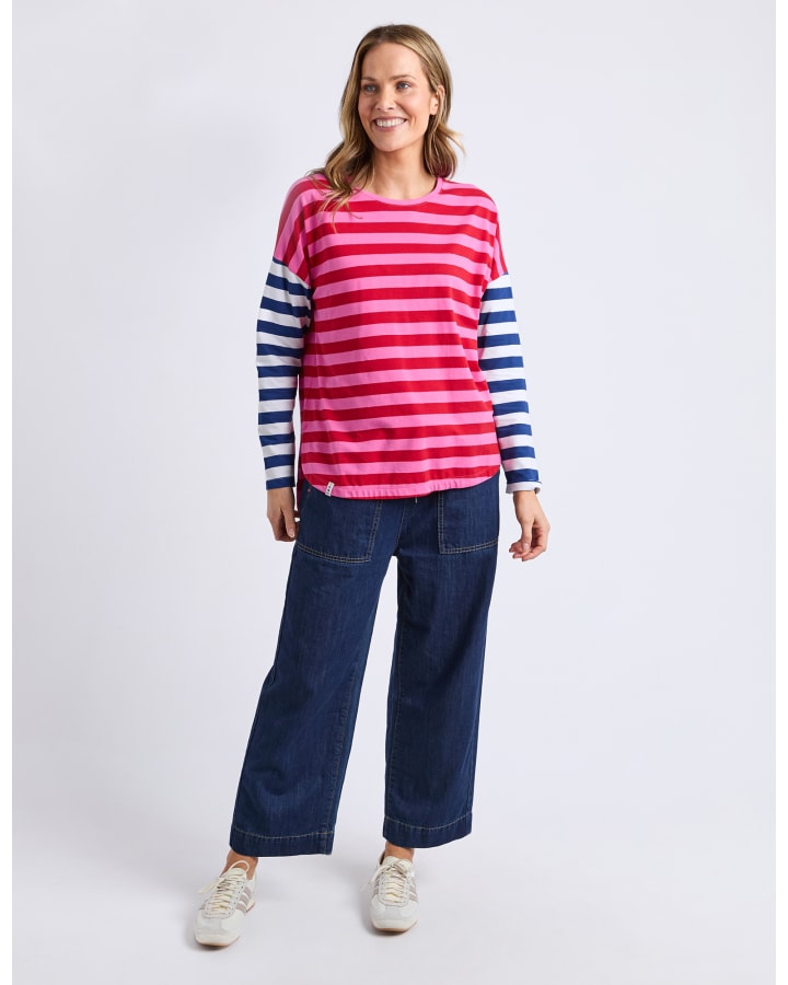 Elm - Rouge Stripe Long Sleeve Tee - Red