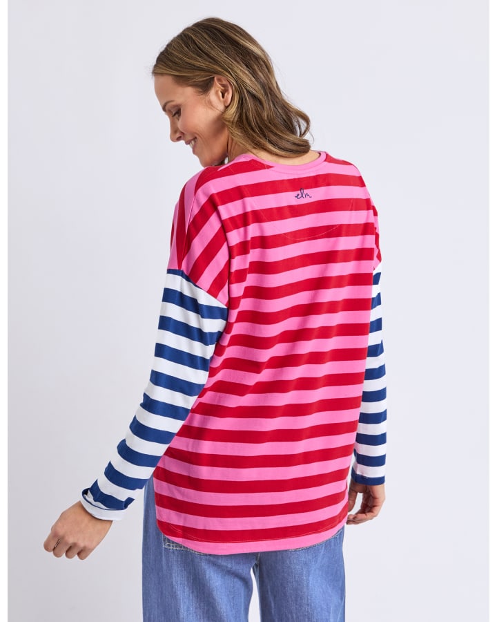 Elm - Rouge Stripe Long Sleeve Tee - Red