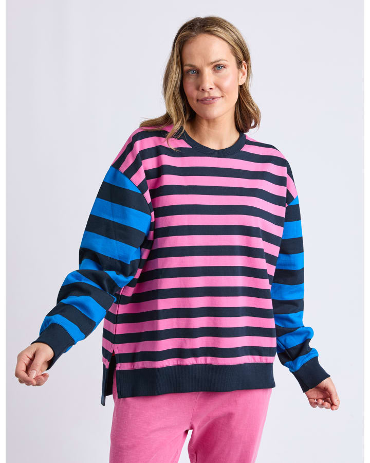Elm - Eden Crew - Pink Navy Stripe