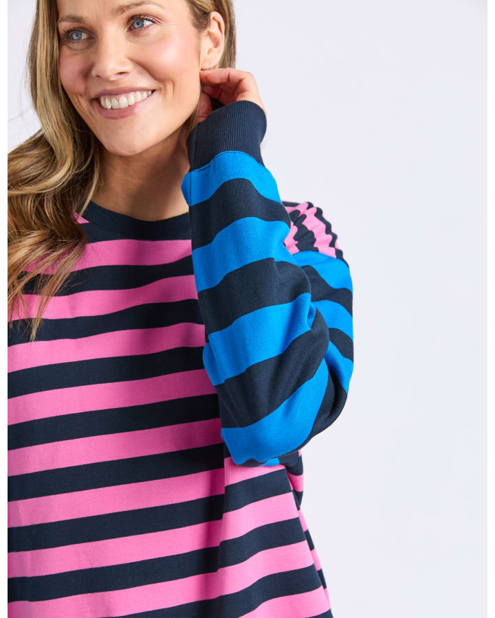 Elm - Eden Crew - Pink Navy Stripe