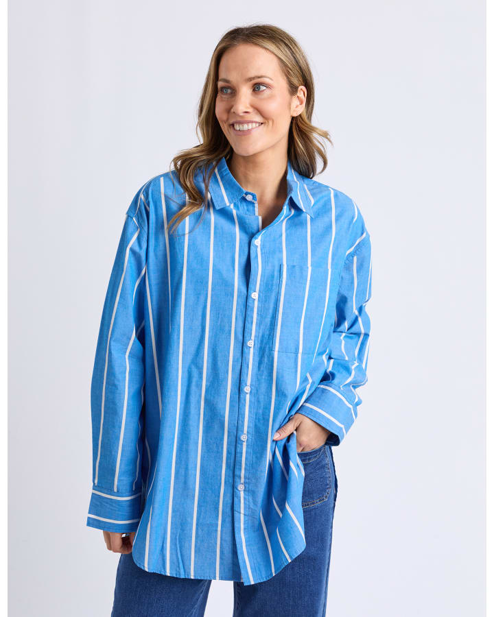 Elm - Mia Striped Shirt - Royal Blue