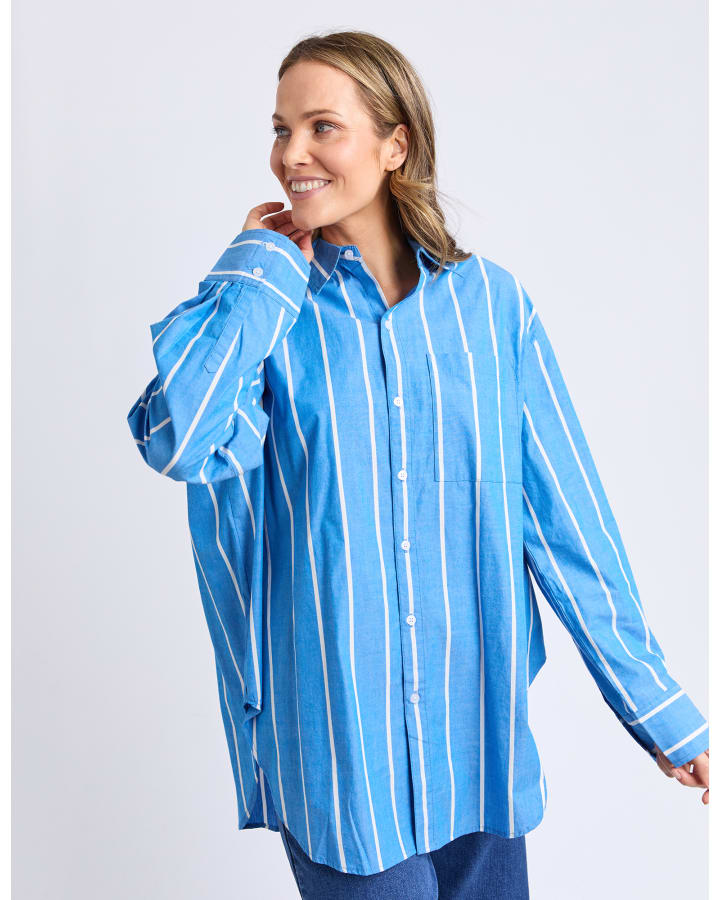 Elm - Mia Striped Shirt - Royal Blue