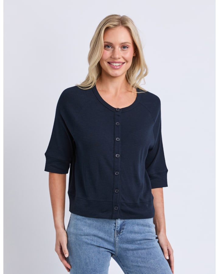 Elm - Yvette Short Sleeve Cardigan - Navy