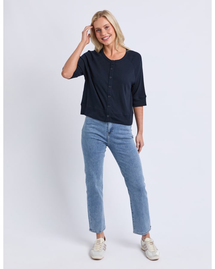 Elm - Yvette Short Sleeve Cardigan - Navy