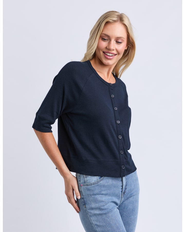 Elm - Yvette Short Sleeve Cardigan - Navy