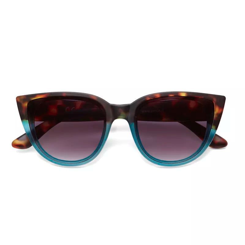Okkia  - SILVIA Cat Eye Sunglasses - Havana Blue