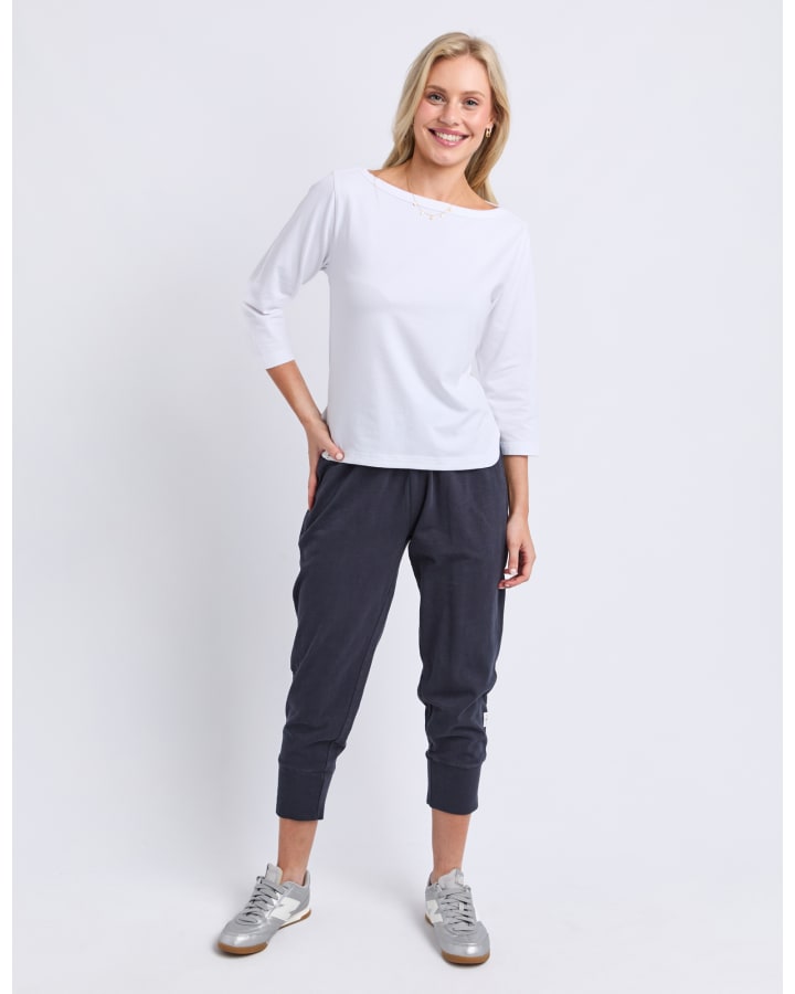 Elm - Eliza Boat Neck Tee - White
